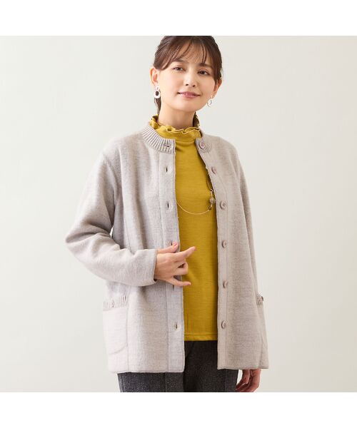 LOBJIE / ロブジェ その他アウター | 【ウール100%】圧縮ウールニットジャケット | 詳細3