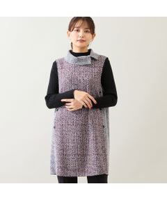 LOBJIE / ロブジェ ベスト | 【洗える】ロールカラーチュニックベスト