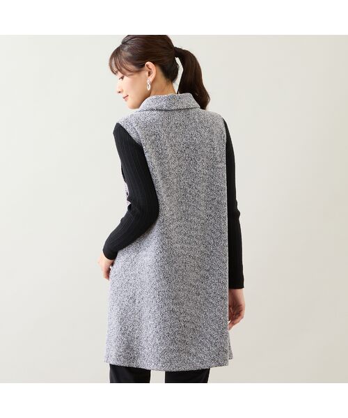 LOBJIE / ロブジェ ベスト | 【洗える】ロールカラーチュニックベスト | 詳細1