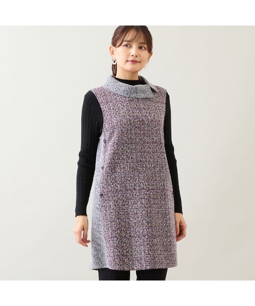 LOBJIE / ロブジェ ベスト | 【洗える】ロールカラーチュニックベスト | 詳細2