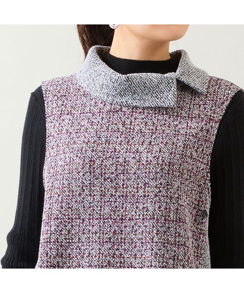 LOBJIE / ロブジェ ベスト | 【洗える】ロールカラーチュニックベスト | 詳細3