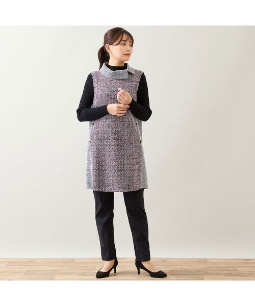 LOBJIE / ロブジェ ベスト | 【洗える】ロールカラーチュニックベスト | 詳細5