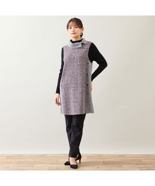 LOBJIE / ロブジェ ベスト | 【洗える】ロールカラーチュニックベスト | 詳細6