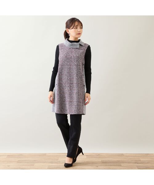 LOBJIE / ロブジェ ベスト | 【洗える】ロールカラーチュニックベスト | 詳細7