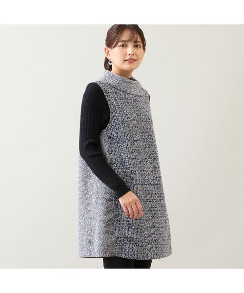 LOBJIE / ロブジェ ベスト | 【洗える】ロールカラーチュニックベスト | 詳細8