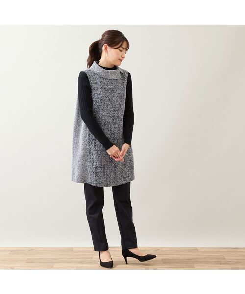 LOBJIE / ロブジェ ベスト | 【洗える】ロールカラーチュニックベスト | 詳細13