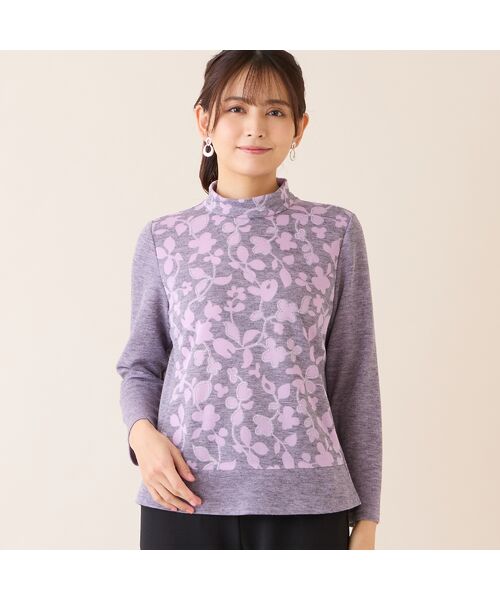 LOBJIE / ロブジェ カットソー | 【洗える・日本製・アンサンブル可】フラワーオパールカットソー（バイオレット）