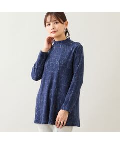 LOBJIE / ロブジェ カットソー | 【洗える・日本製】サークルジャカード起毛カットソー