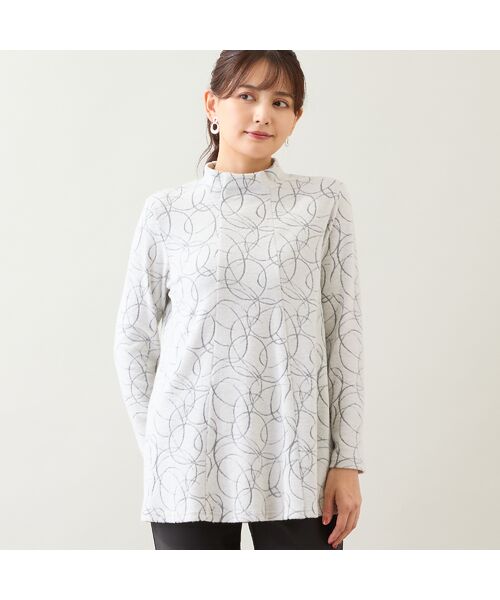 LOBJIE / ロブジェ カットソー | 【洗える・日本製】サークルジャカード起毛カットソー | 詳細2