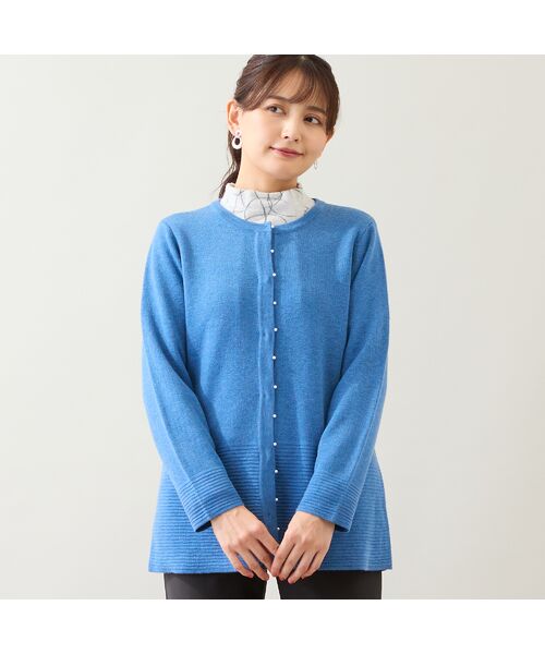 LOBJIE / ロブジェ カーディガン・ボレロ | パールモチーフつきニットカーディガン（ブルー）