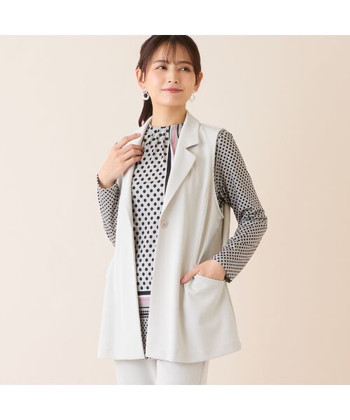 LOBJIE / ロブジェ ベスト | 【洗える・セットアップ可】テーラードジレ（ベージュ）