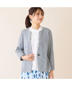 LOBJIE / ロブジェ ノーカラージャケット | キーネックジャケット