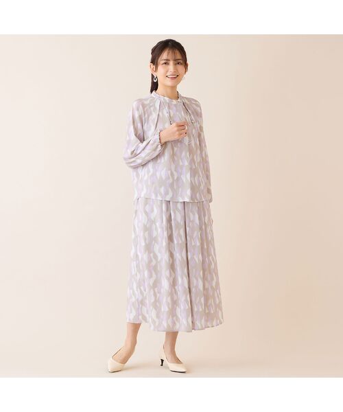 LOBJIE / ロブジェ シャツ・ブラウス | 【洗える・セットアップ可】幾何柄ギャザーブラウス | 詳細7