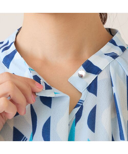 LOBJIE / ロブジェ シャツ・ブラウス | 【洗える・セットアップ可】幾何柄ギャザーブラウス | 詳細9