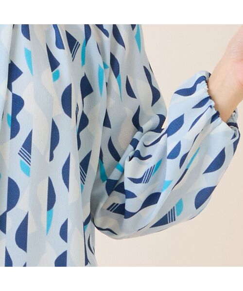 LOBJIE / ロブジェ シャツ・ブラウス | 【洗える・セットアップ可】幾何柄ギャザーブラウス | 詳細10