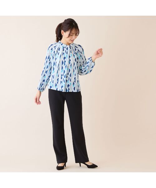 LOBJIE / ロブジェ シャツ・ブラウス | 【洗える・セットアップ可】幾何柄ギャザーブラウス | 詳細13