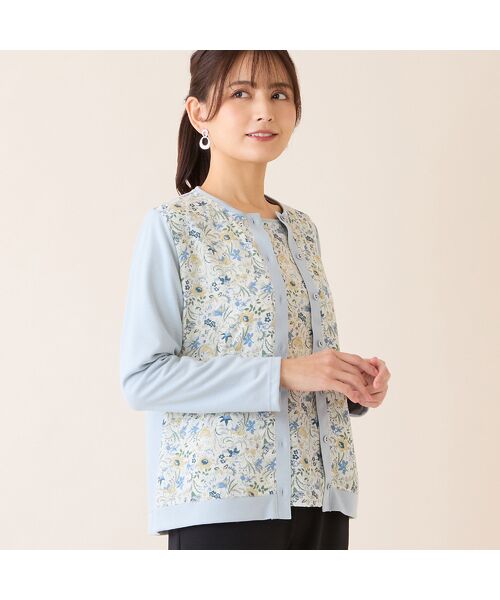 LOBJIE / ロブジェ カーディガン・ボレロ | 【洗える・アンサンブル可・日本製】ボタニカル柄カーディガン（ベージュ）