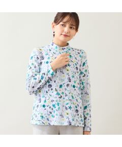 LOBJIE / ロブジェ カットソー | 【洗える・日本製】ボタニカル柄起毛カットソー