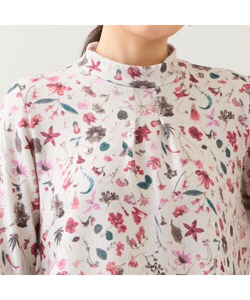 LOBJIE / ロブジェ カットソー | 【洗える・日本製】ボタニカル柄起毛カットソー | 詳細3