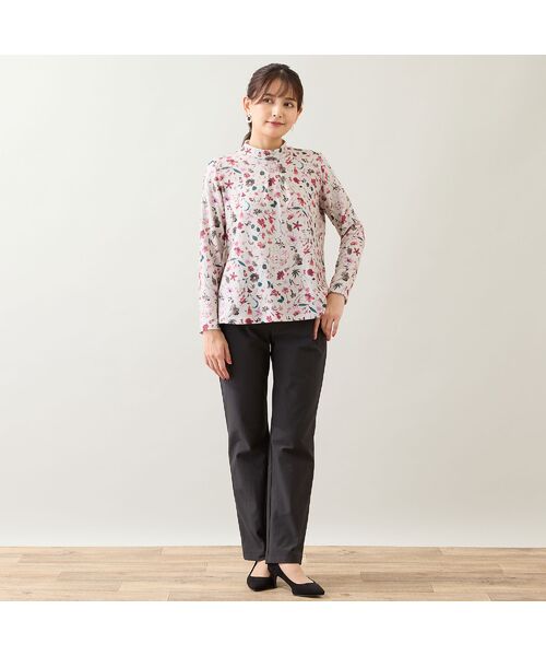 LOBJIE / ロブジェ カットソー | 【洗える・日本製】ボタニカル柄起毛カットソー | 詳細5