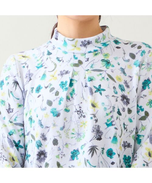 LOBJIE / ロブジェ カットソー | 【洗える・日本製】ボタニカル柄起毛カットソー | 詳細8