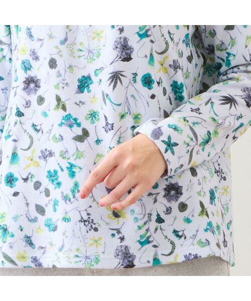 LOBJIE / ロブジェ カットソー | 【洗える・日本製】ボタニカル柄起毛カットソー | 詳細9