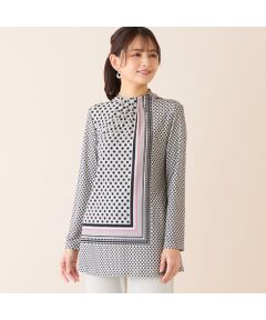 LOBJIE / ロブジェ カットソー | 【洗える・日本製】ドットパネル柄チュニック