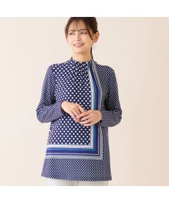 LOBJIE / ロブジェ カットソー | 【洗える・日本製】ドットパネル柄チュニック
