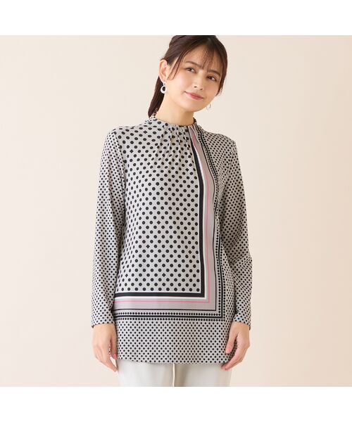 LOBJIE / ロブジェ カットソー | 【洗える・日本製】ドットパネル柄チュニック | 詳細2