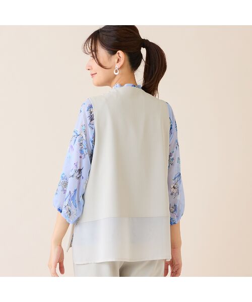 LOBJIE / ロブジェ ベスト | 【洗える・吸水速乾・セットアップ可】ストレッチツイルノーカラージレ | 詳細6