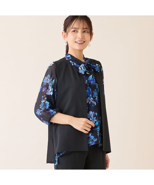 LOBJIE / ロブジェ ベスト | 【洗える・吸水速乾・セットアップ可】ストレッチツイルノーカラージレ | 詳細11