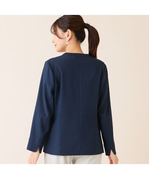 LOBJIE / ロブジェ ノーカラージャケット | 【吸水速乾・オケージョン対応】Vネックワンボタンジャケット | 詳細10