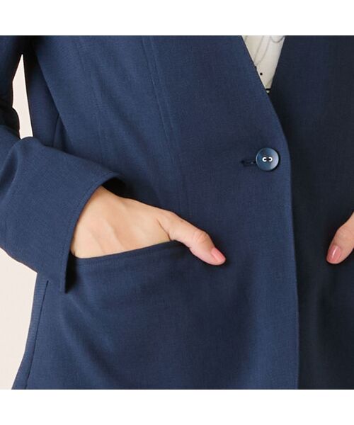 LOBJIE / ロブジェ ノーカラージャケット | 【吸水速乾・オケージョン対応】Vネックワンボタンジャケット | 詳細12