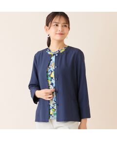 LOBJIE / ロブジェ シャツ・ブラウス | 【洗える】麻混ノーカラーブラウス