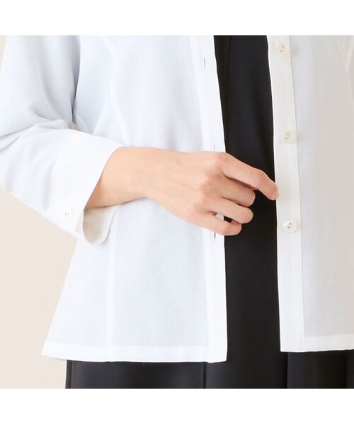 LOBJIE / ロブジェ シャツ・ブラウス | 【洗える】麻混ノーカラーブラウス | 詳細6