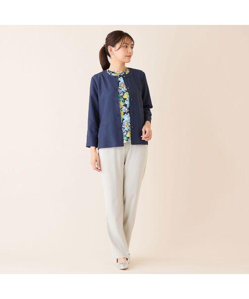 LOBJIE / ロブジェ シャツ・ブラウス | 【洗える】麻混ノーカラーブラウス | 詳細14