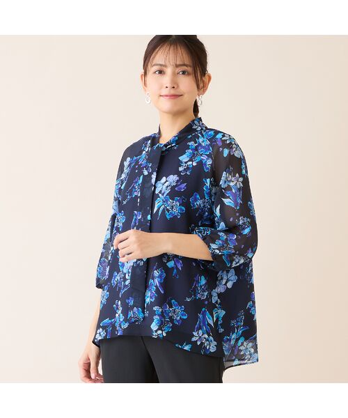 LOBJIE / ロブジェ シャツ・ブラウス | 【洗える】ボウタイフラワーブラウス | 詳細1