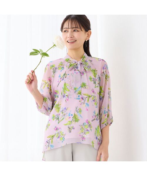 LOBJIE / ロブジェ シャツ・ブラウス | 【洗える】ボウタイフラワーブラウス | 詳細7