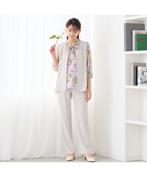 LOBJIE / ロブジェ その他パンツ | 【洗える・吸水速乾・セットアップ可】ストレッチツイルストレートパンツ | 詳細2