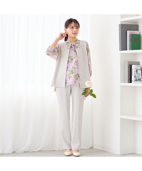 LOBJIE / ロブジェ その他パンツ | 【洗える・吸水速乾・セットアップ可】ストレッチツイルストレートパンツ | 詳細3