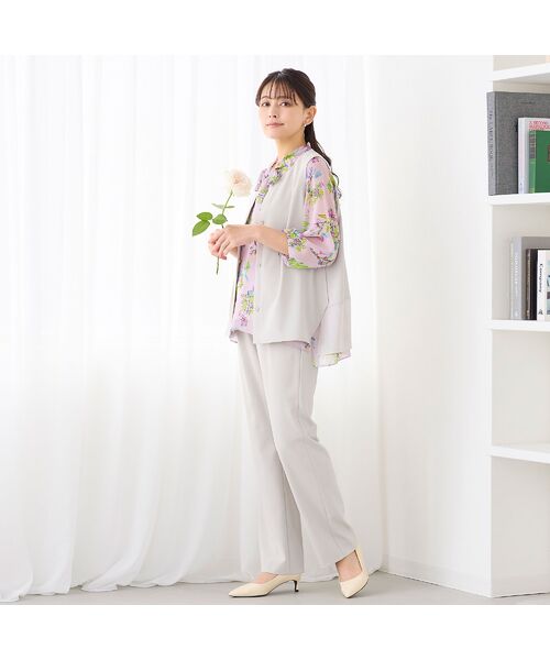 LOBJIE / ロブジェ その他パンツ | 【洗える・吸水速乾・セットアップ可】ストレッチツイルストレートパンツ | 詳細4