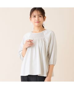 LOBJIE / ロブジェ カットソー | 【洗える】スモッキング刺繍プルオーバー