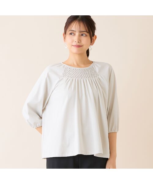 LOBJIE / ロブジェ カットソー | 【洗える】スモッキング刺繍プルオーバー | 詳細1