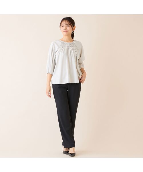 LOBJIE / ロブジェ カットソー | 【洗える】スモッキング刺繍プルオーバー | 詳細3