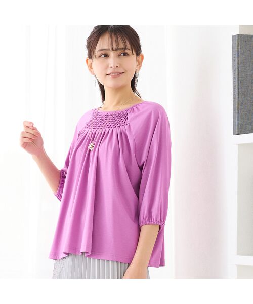 LOBJIE / ロブジェ カットソー | 【洗える】スモッキング刺繍プルオーバー | 詳細4