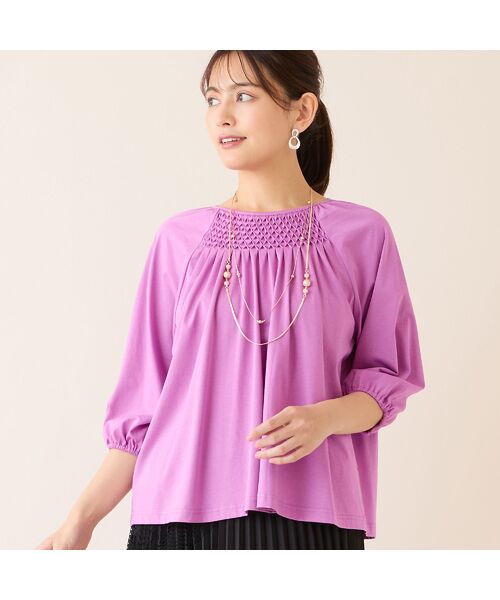 LOBJIE / ロブジェ カットソー | 【洗える】スモッキング刺繍プルオーバー | 詳細7