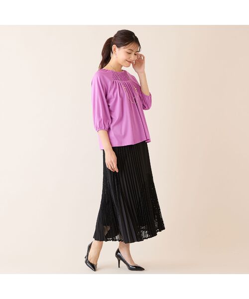 LOBJIE / ロブジェ カットソー | 【洗える】スモッキング刺繍プルオーバー | 詳細9