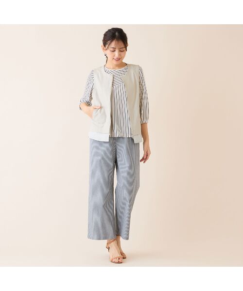 LOBJIE / ロブジェ ベスト | 【洗える】デニムライクペプラムベスト | 詳細6