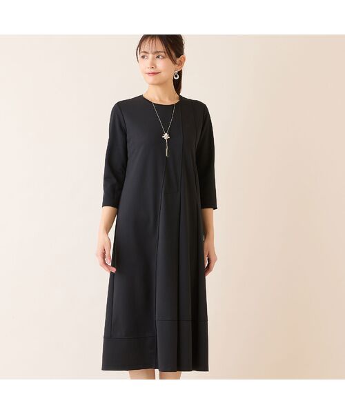 LOBJIE / ロブジェ ミニ丈・ひざ丈ワンピース | 【洗える】タックデザインワンピース | 詳細1