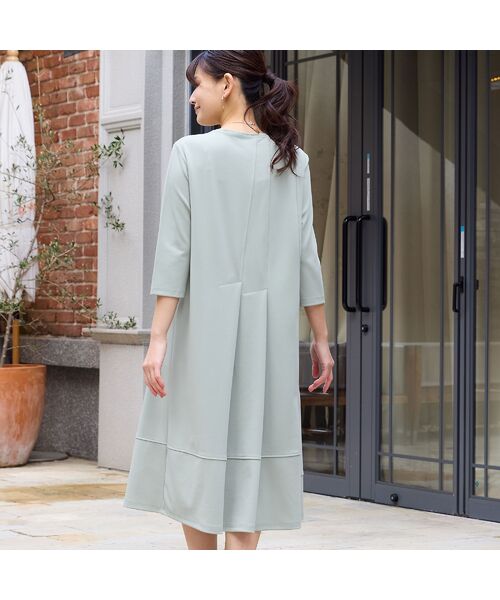 LOBJIE / ロブジェ ミニ丈・ひざ丈ワンピース | 【洗える】タックデザインワンピース | 詳細9